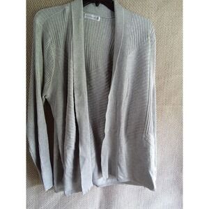 Retrology Directional Ribbed Cardigan, Light Heather Gray, XL